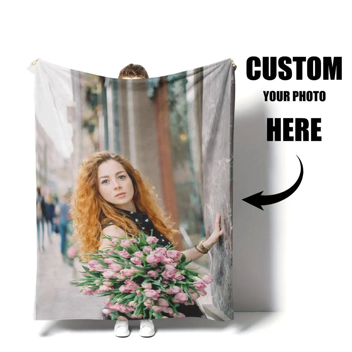 1 individuelle Halloween-Paar-Foto-Flanelldecke – hochauflösender Druck, das nicht verblasst, leicht, hautfreundlich, maschinenwaschbar, geeignet für Schlafzimmerbetten, Schaufen auf dem Sofa,