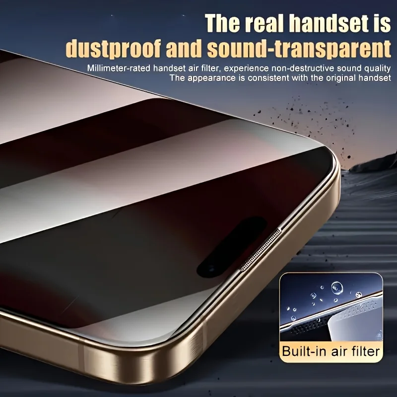 4 Piezas Protector de Privacidad de Vidrio Templado Fácil de Instalar para iPhone 17 Pro Max/17 Air/16/15/14/13/12/11/16e/Plus/Mini/X/XR/XS Max/7/8/SE2/SE3 5
