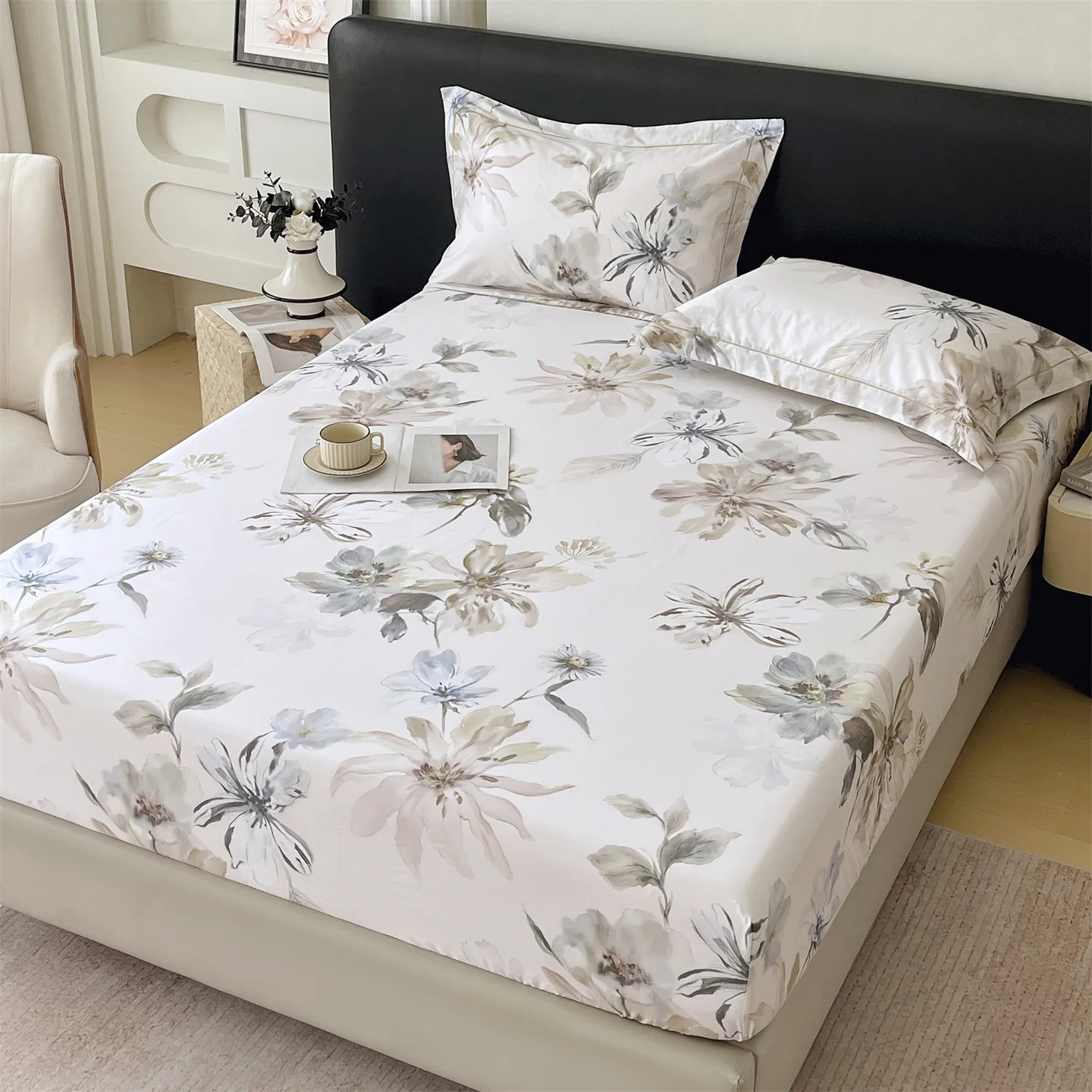 Pure Cotton Fitted Sheet French Style Bed Sheet sabana para cama Soft Bed Cover for Home Mattress Protector простынь на резинке