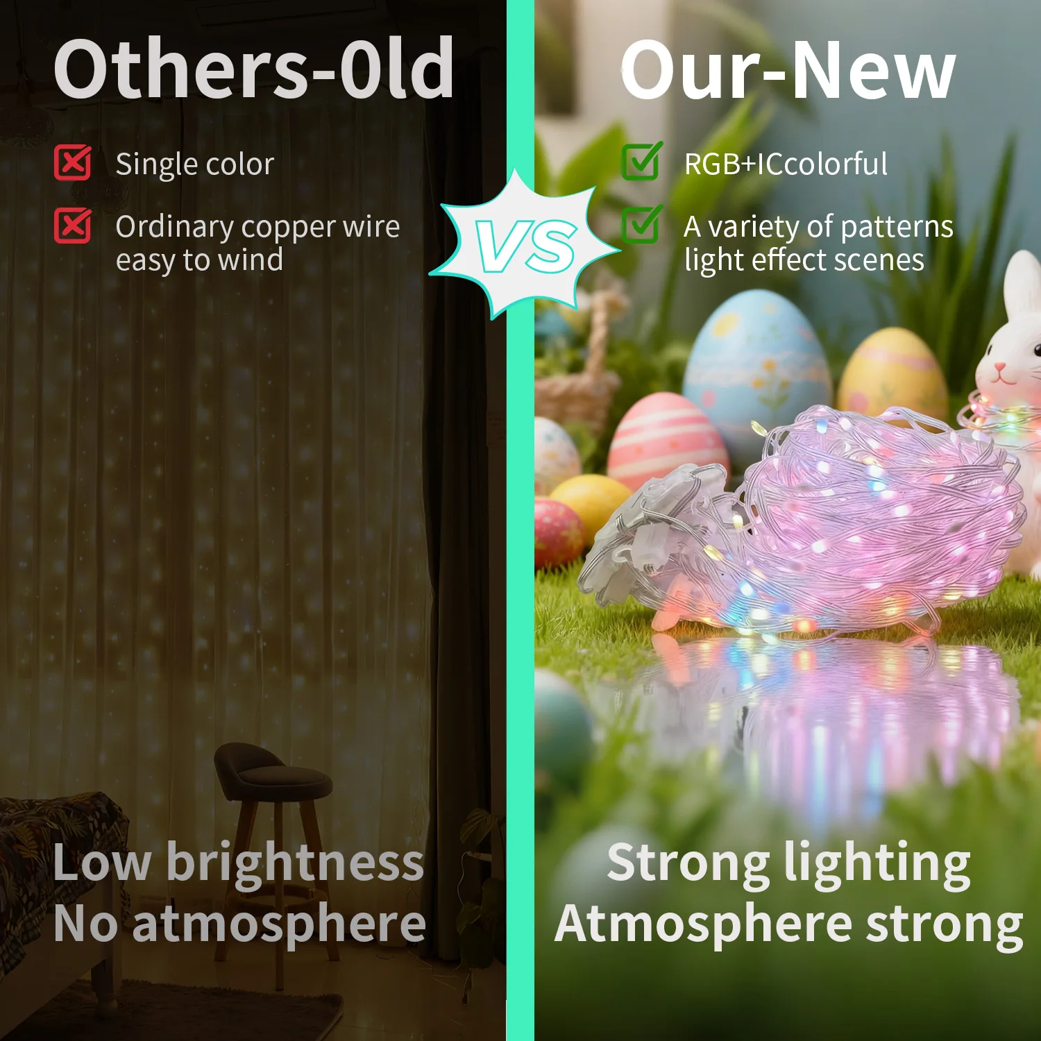 Smart Curtain Light String,400LED,APP Control, DIY Color Text Patterns,Surprise Gift,Wedding Party Decoration.