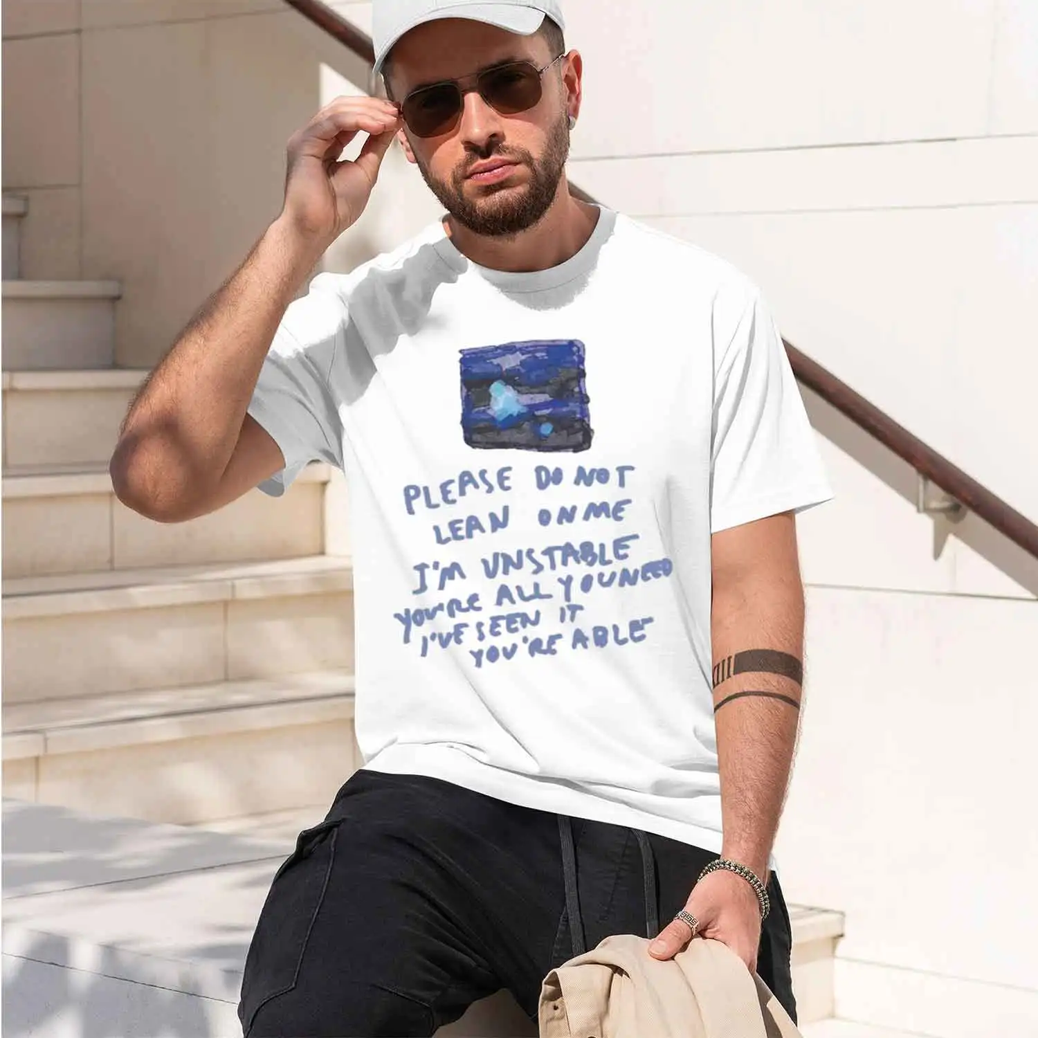Please Not Lean On Me Im Unstable re All Need Ive Seen It Able Womens clothing men's crew neck t-shirt 2026 New Model Men’s Shor