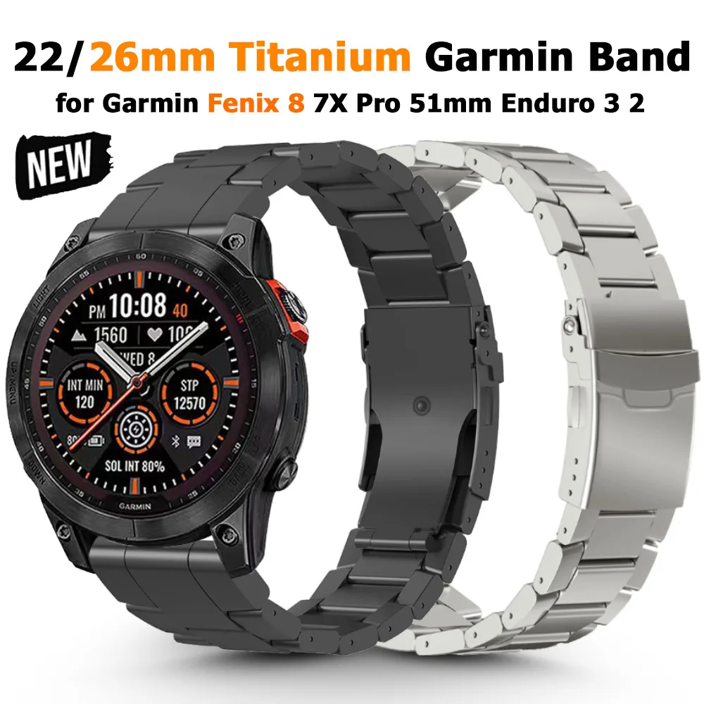 

Титановый ремешок 22 мм 26 мм для часов Garmin Fenix 8 Pro 51 мм AMOLED MicroLED Instinct 3 50 мм Enduro 3 Quatix 8 47 мм Роскошный ремешок