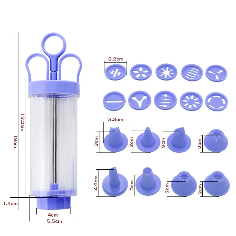 New Diy Manual Cookie Press Maker Machine Gun Decorating Squeezing Machine for Making Churros Device Fritters Baking Tool