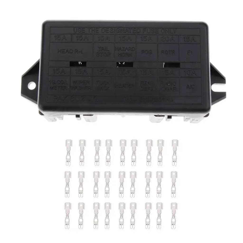 Car Vehicle Boat Truck Audio 12V-32V 14 ATC Box Holder Terminals