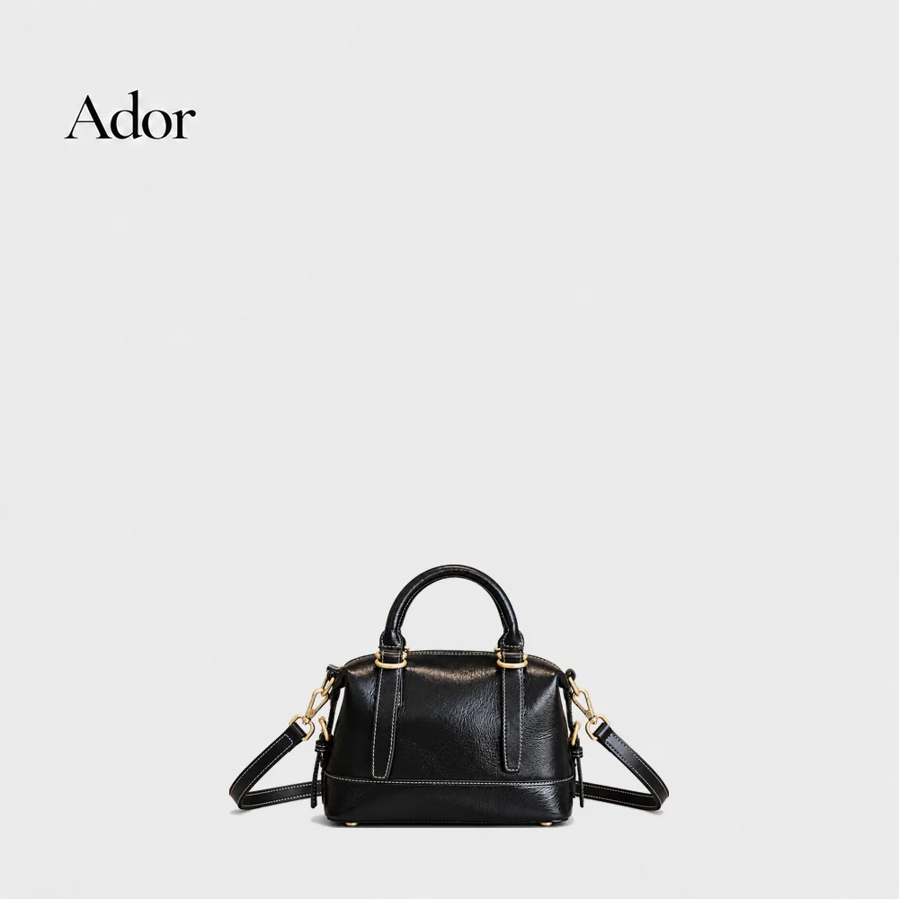 2025 Spring Genuine Leather Boston Shoulder Crossbody Bag Luxury Top Layer Cowhide Small Handbag Women Versatile