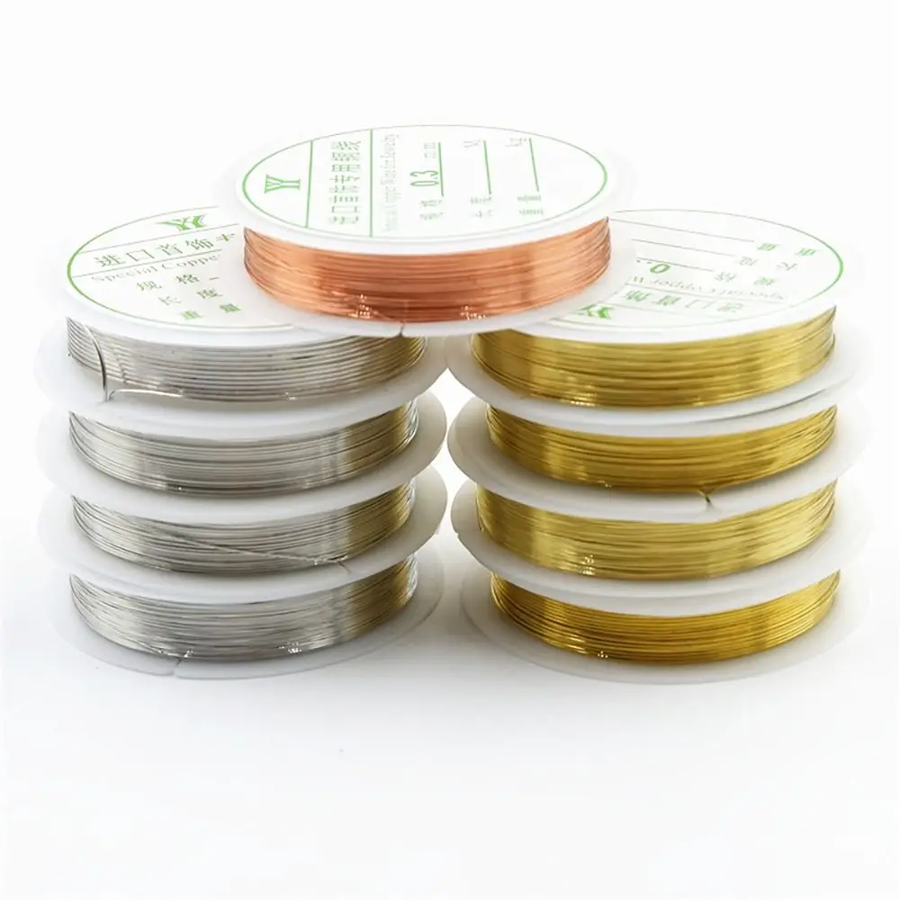 1Roll Gold Silver Brass Copper Wire DIY Handmade Crafts Beading Wire 0.2/0.4/0.6/0.8/1mm Bracelet Necklaces Cord String