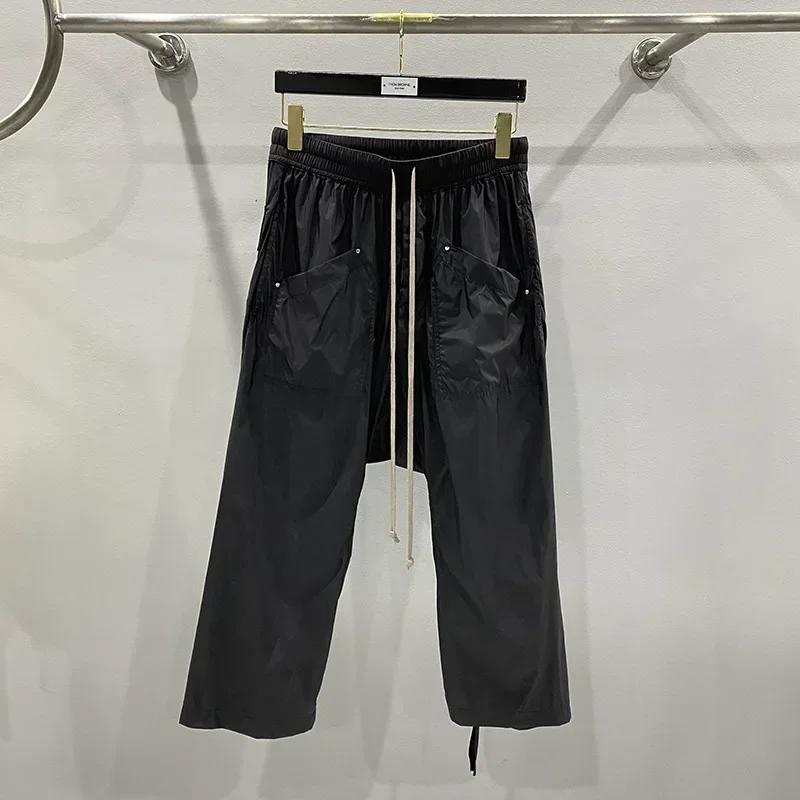 

24ss Y2K Rick Trouers Nylon Material Owens Cargo Pants Mens Y2k Streetwear Summer Casual Hot Sale RO Women's Pants