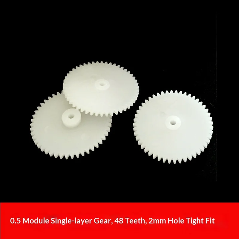 482A 20pcs/100pcs 0.5 Module POM Plastic Single‑Layer Gear, 48 Teeth, 2A Motor Pinion Rack for DIY Toy 4‑WD Car