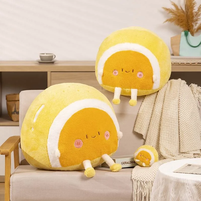 

Yellow Egg Doll Pillow Cute Cartoon Style Heart Shaped U Type Pillow for Office Coffee Shop Birthday Gift for Girls