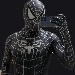 Disfraz de araña para hombre y niño, traje de Raimi negro, Venom, Symbiote, Raimi, Zentai, Mono para adultos y niños