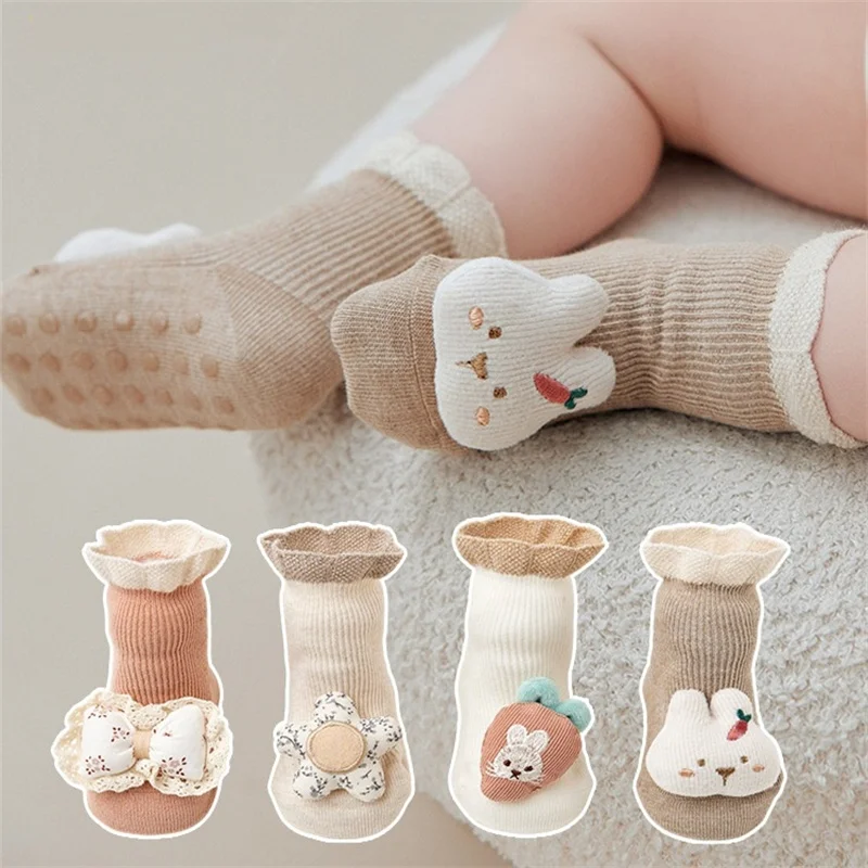 

Baby Toddler Anti-slip Floor Socks For Boys Girls Sweet Cute Cartoon Doll Infant's Sock For Newborn Home Cotton Sock 0-12Months