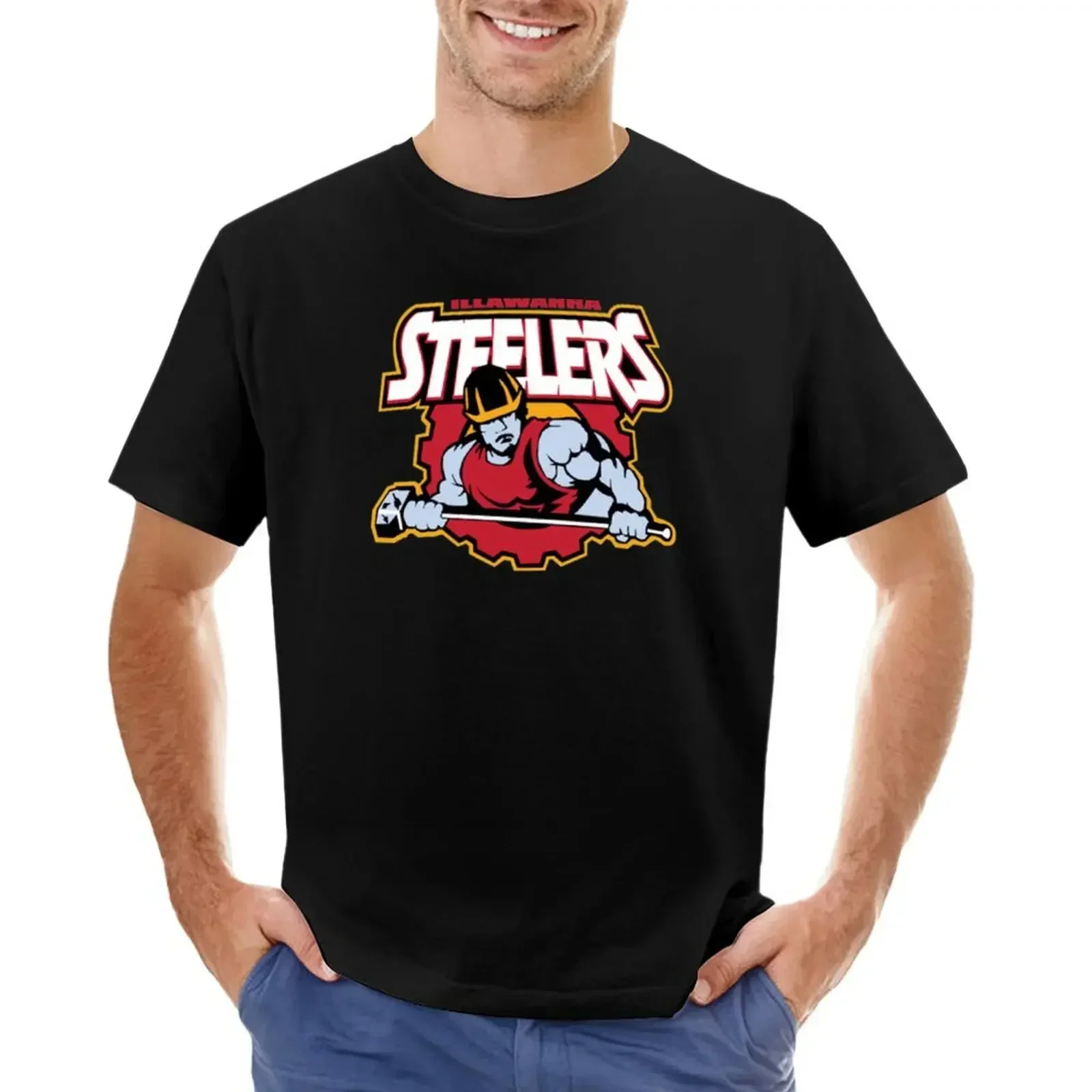 steelers-logo T-shirt korean fashion Blouse Short sleeve tee quick drying mens plain t shirts