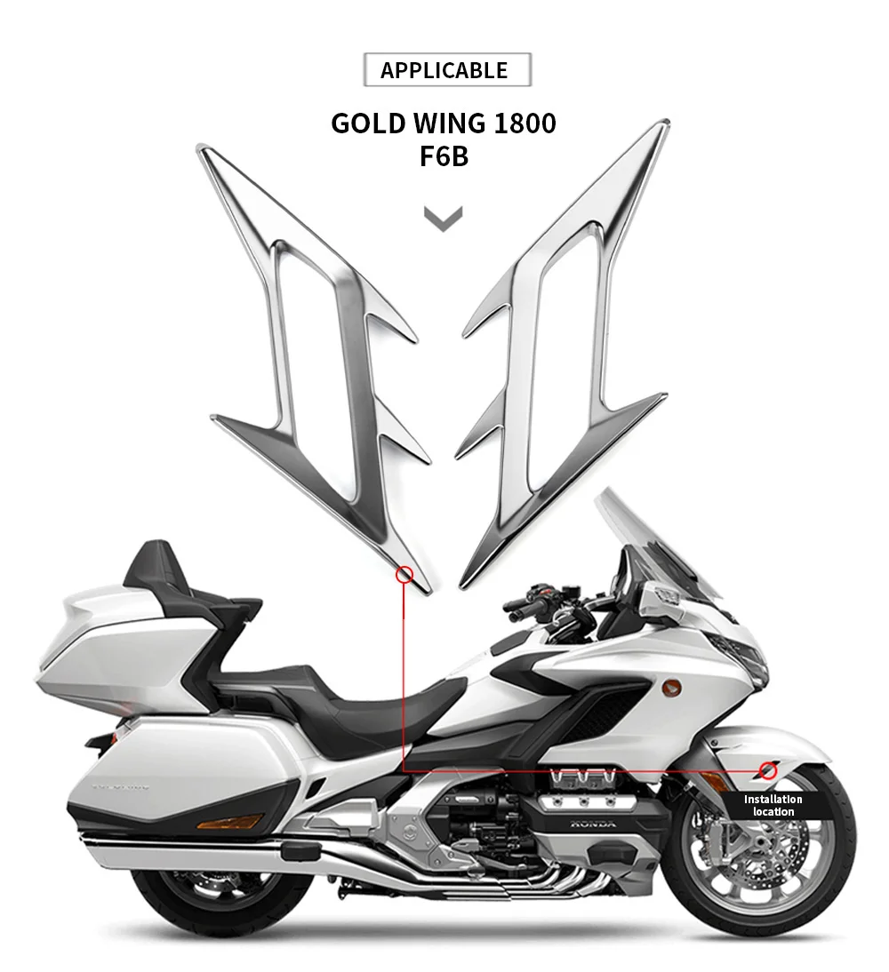PANICAL Motorcycle Front Fender Vent Trim Cover Kit Decoration Accessories Fit For Honda Goldwing GL1800 F6B 2018-2026