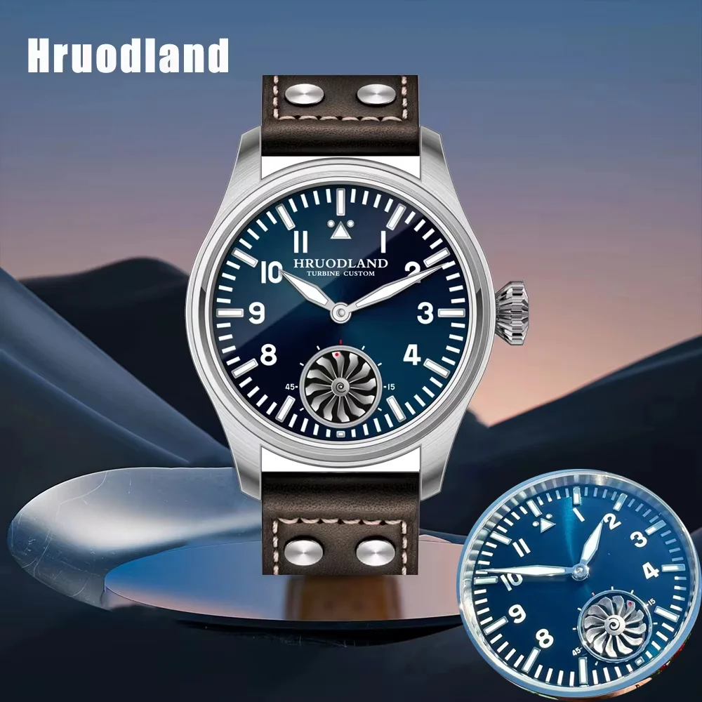 Hruodland Pilot Retro Men\'s St3620 Manual Mechanical Watch Luxury Sapphire Bgw-9 Night Light Waterproof Sports 5Bar Clock Reloj