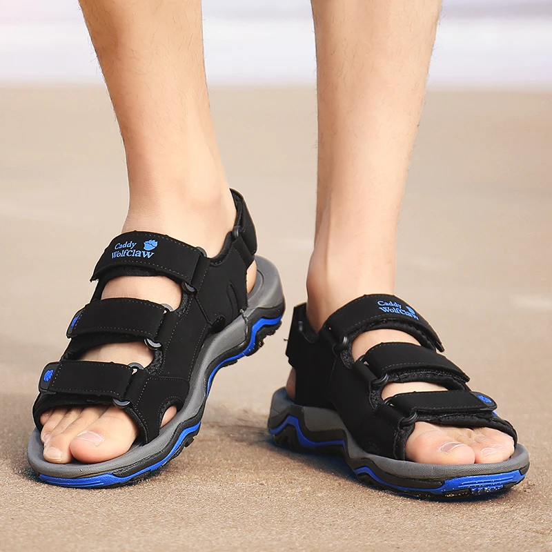 Men High Quality Sandals outdoor fashion Durable Handmade Stitching Flats Close Toe Non Slip hiking Shoe men Beach Sandals