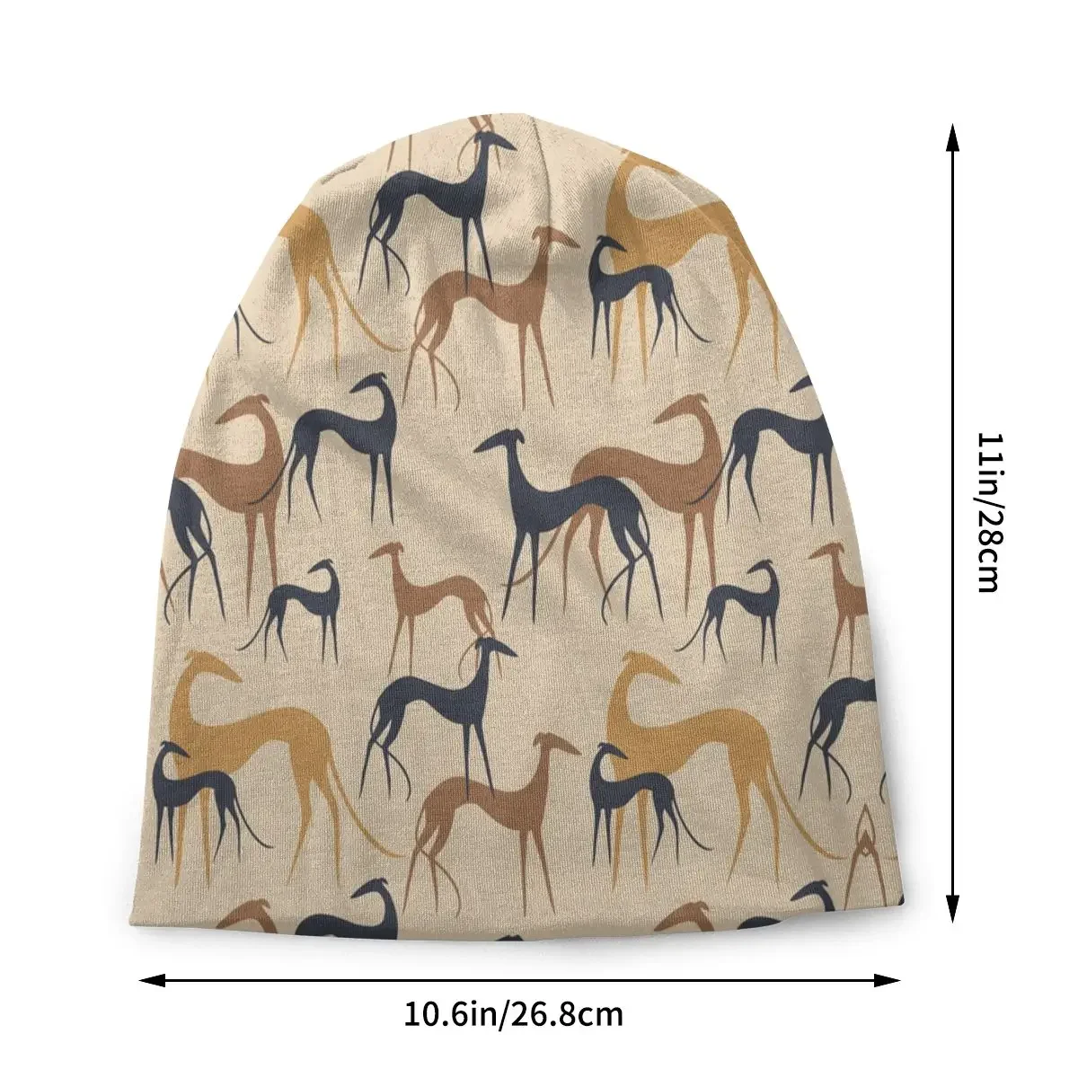 Italian Greyhound Slouchy Beanie Trend Winter Skullies Beanies Hats Adult Galgos Brown Whippet Sihthound Dog Knitted Bonnet Cap