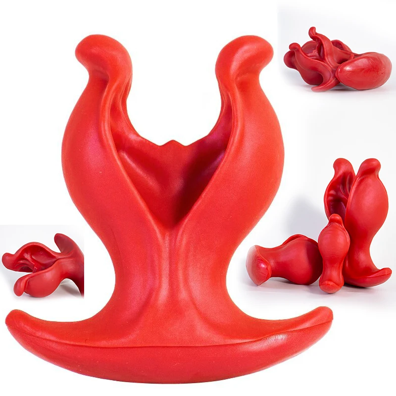 NEW U-Shaped Soft Silicone Anal Plug Double Ended Butt Stimulator Rear Massage Adult Sex Toy Fantasy Anal Trainer Butt Plug 18+