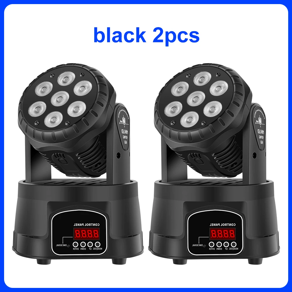 

2pcs LED 7x10W Moving Head Light RGBW 4IN1 Professional Stage Effect 10/15DMX Wash Light for Disco DJ Music Party Dance Club Bar