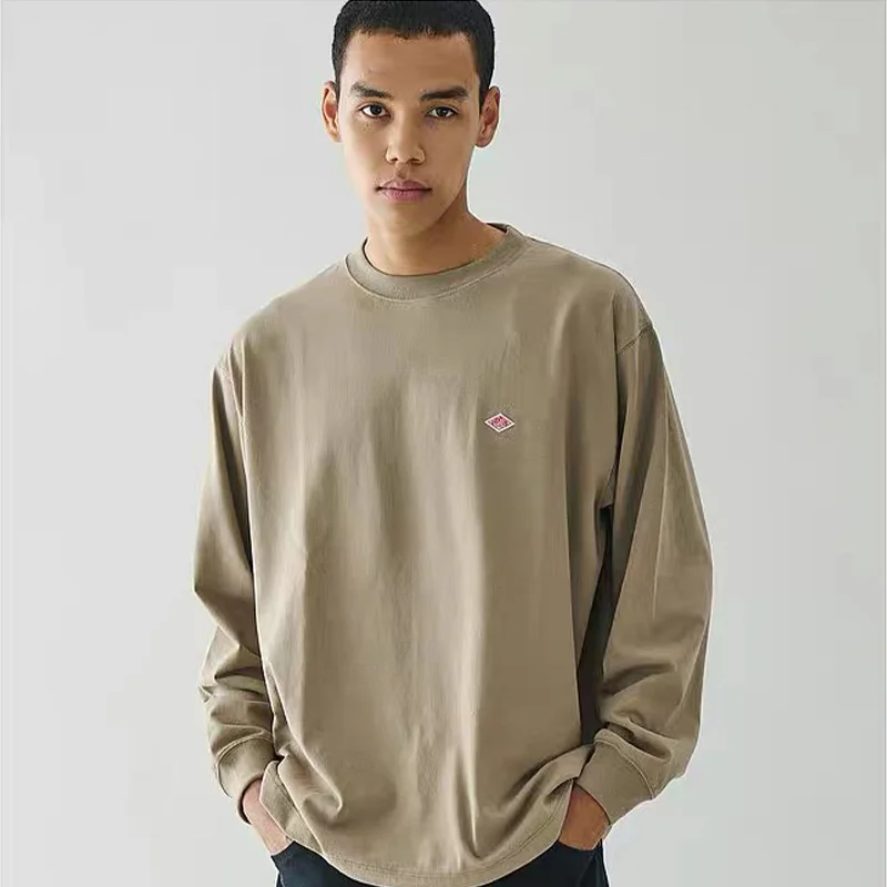 

2025 Exported to Japan Autumn Long Sleeved T-shirt Men/Women Same Embroidery Brand Cotton O-Neck Loose Sweatshirt Tops