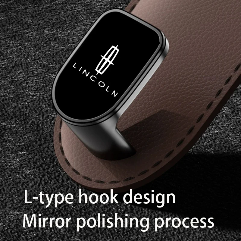 1Pc Car seat back leather metal hook Interior Accessories for  Lincoln MKZ MKX MKC MKT Nautilus Voyager Corsair