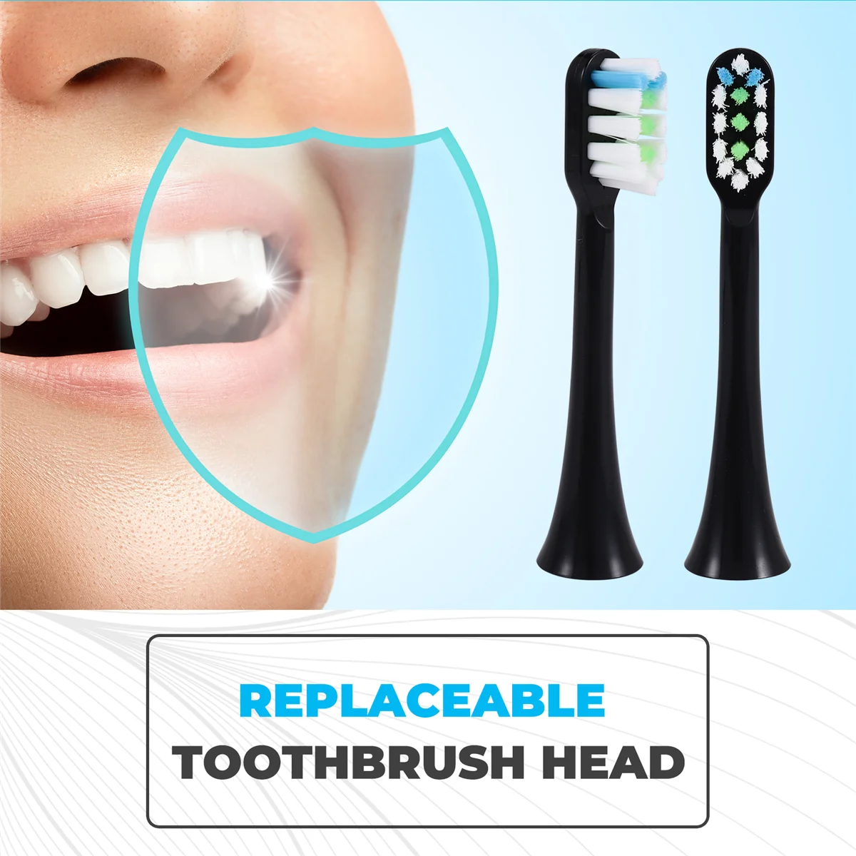 Cabezales de repuesto para cepillo de dientes eléctrico N89R, 8 Uds., para Xiaomi SOOCAS V1X3/X3U X1/X3/X5, color negro