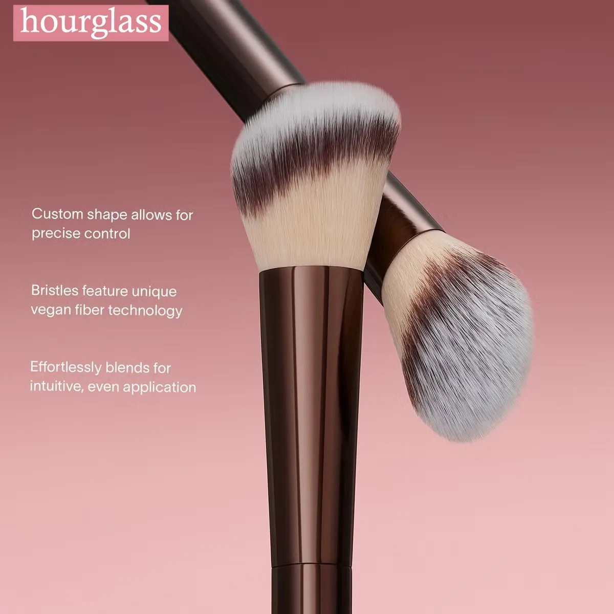 Hourglass No. 15 Blush Brush Cheeks Contour Blush Stippling Brush Cream Liquid Blushes Makeup Tool Angled Cream Blush Brush