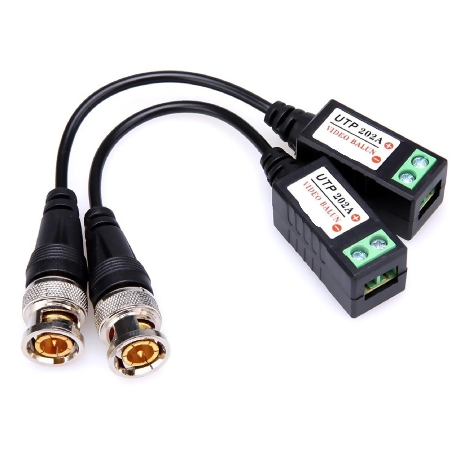 

1 Pair For CCTV Coax CAT5 Camera CCTV Passive BNC Video Balun To UTP Transceiver Connector 2000FT Distance Twisted Cable 202A