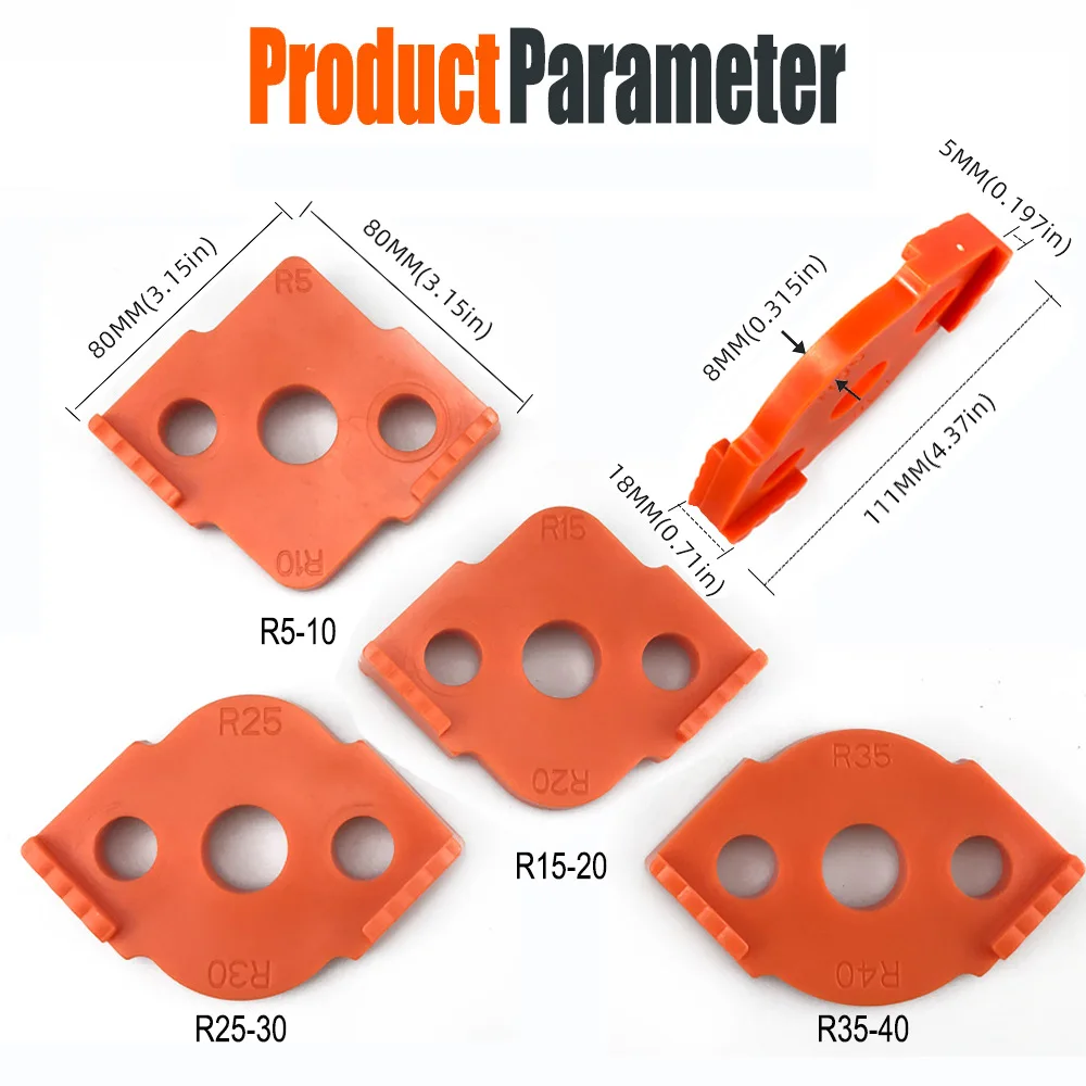 1~10PCS Quick Locator Woodworking Router Corner Radius Templates Jig R5-R40 Woodworking Trimming Machine Wood Router Table