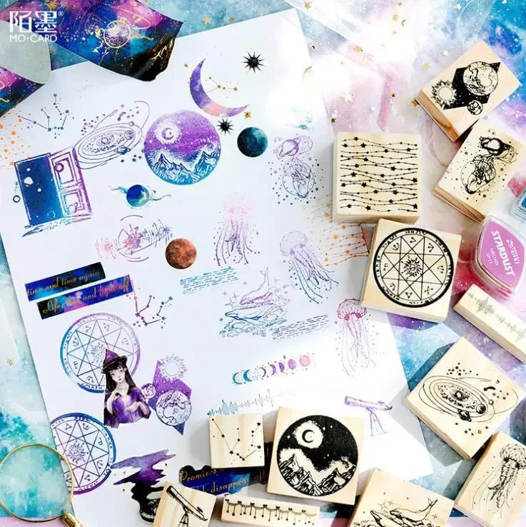 Samotna planeta stempel z drewna DIY drewniane i gumowe stemple do scrapbookingu materiały piśmienne Album fotograficzny dla dzieci ręcznie robiony