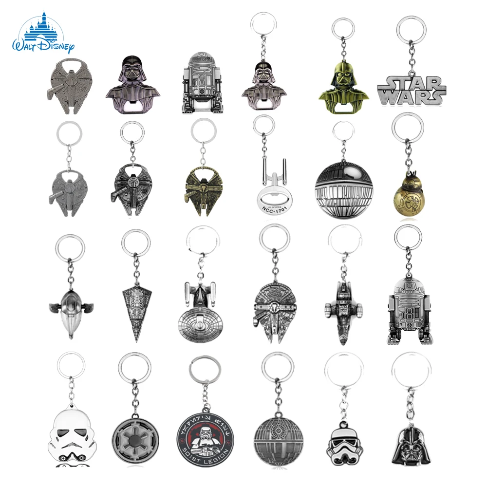 Disney Sci-fi Movie Star Wars Keychain Imperial Stormtrooper Fashion Darth Vader Enamel Key Holder Millennium Falcon Keyring