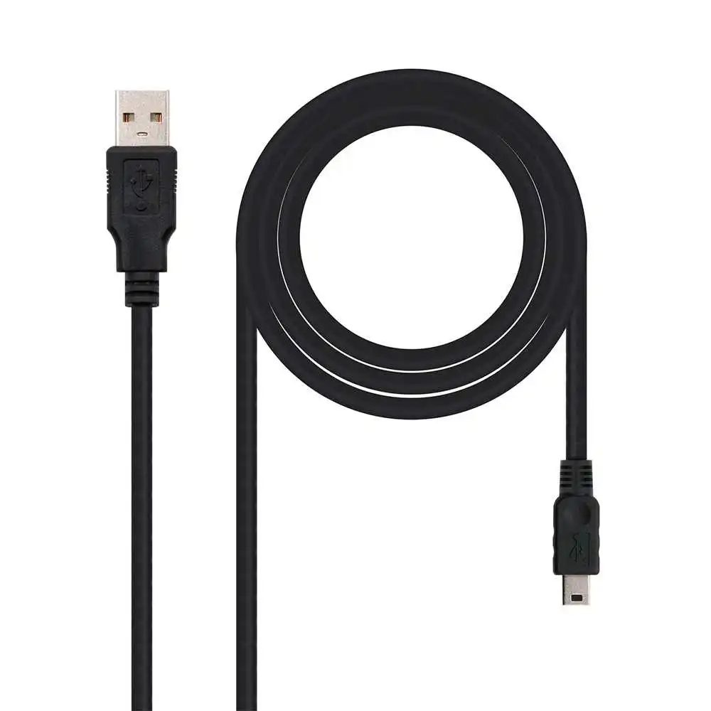 Nanocable 10.01.0402 1.8m USB 2.0 Type A to Micro B Double Male Cable Black for PC Laptop Digital Cameras