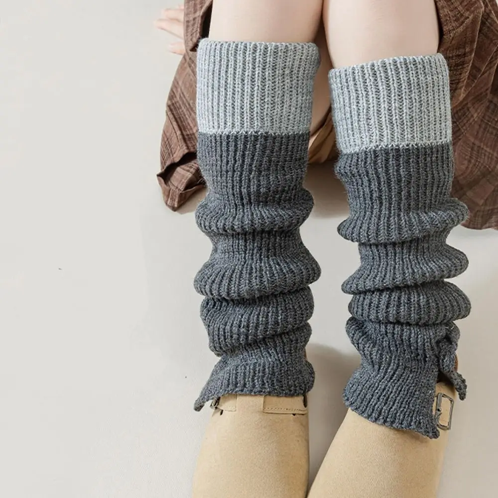 Fashion Japanese Style Children's Leg Warmers JK Split Button Leg Socks Long Stockings Woolen Knitted Leg Cover Autumn/Winter