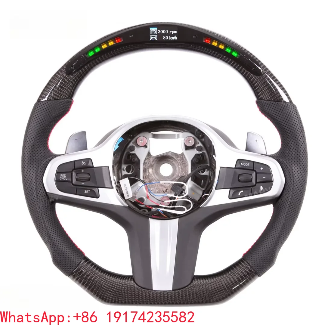 

ForCustomized for 3/4/5 Series X3 X4 X5 X6 G20 G30 M340i M2 M3 M4 G87 G80 G82 Series Carbon Fiber Steering Wheel LED Display