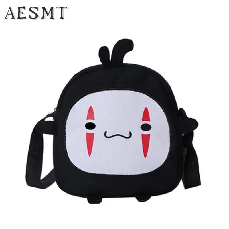 Anime Cute No Face Man Plush Bag Hayao Miyazaki Messenger Bag for Kids Adults Kawaii School Bags Unisex