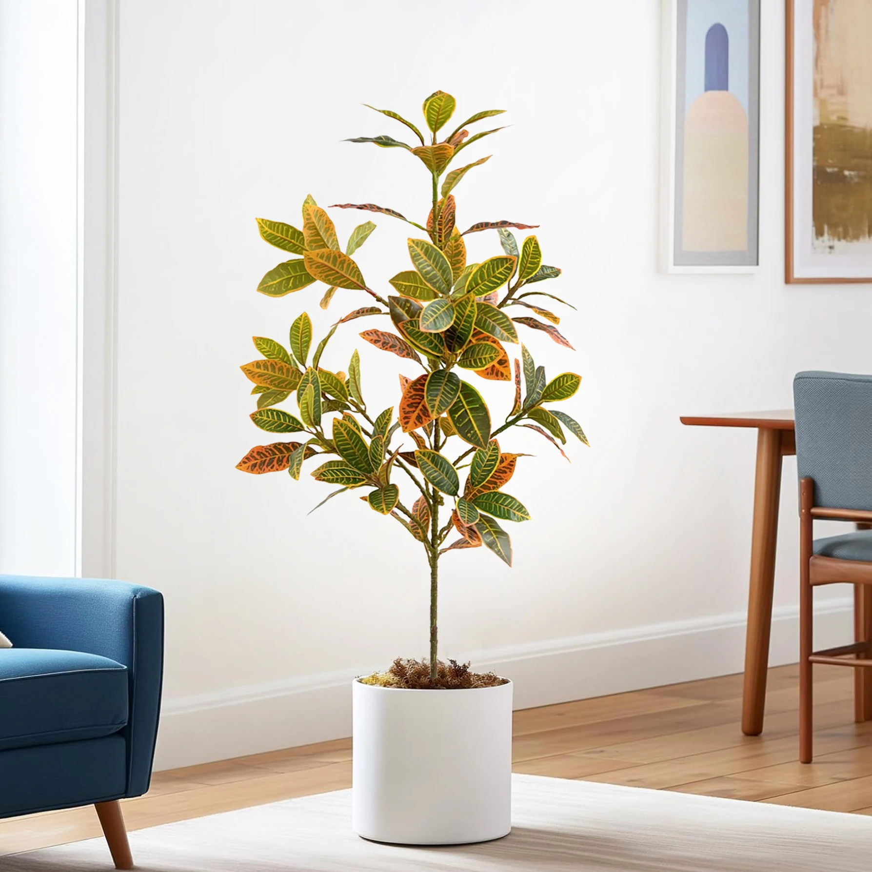 32-120cm Artificial Plant Color Changing Wood Sprinkled Golden Banyan Tree Tropical Plant Home Decor