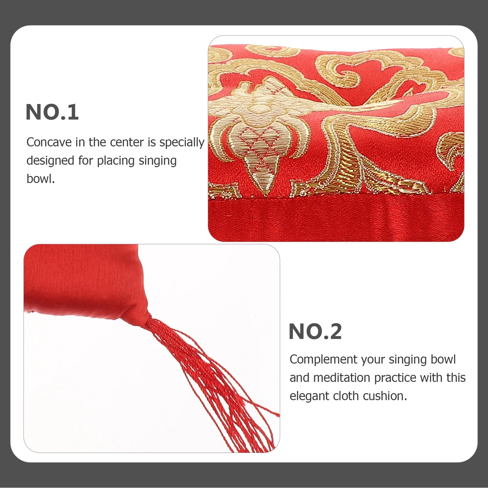 

Buddha Sound Bowl Cushion Tibetan Singing Blessing Pillow for Meditation Handmade Yoga Bolsters Nepal Heart