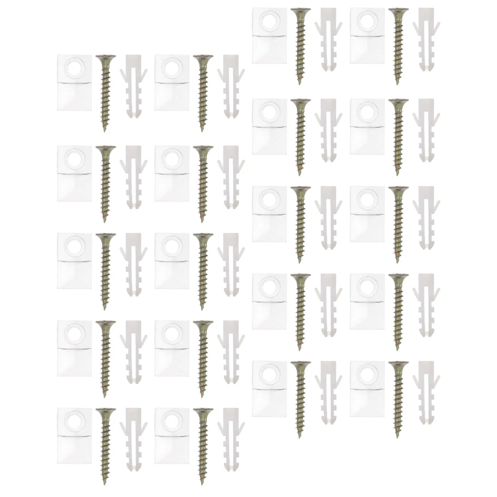 

50 Sets Mirror Hanging Kit Transparent Plastic Iron Wall Mounting Supplies Sturdy Durable Easy Install Indoor Outdoor Decor