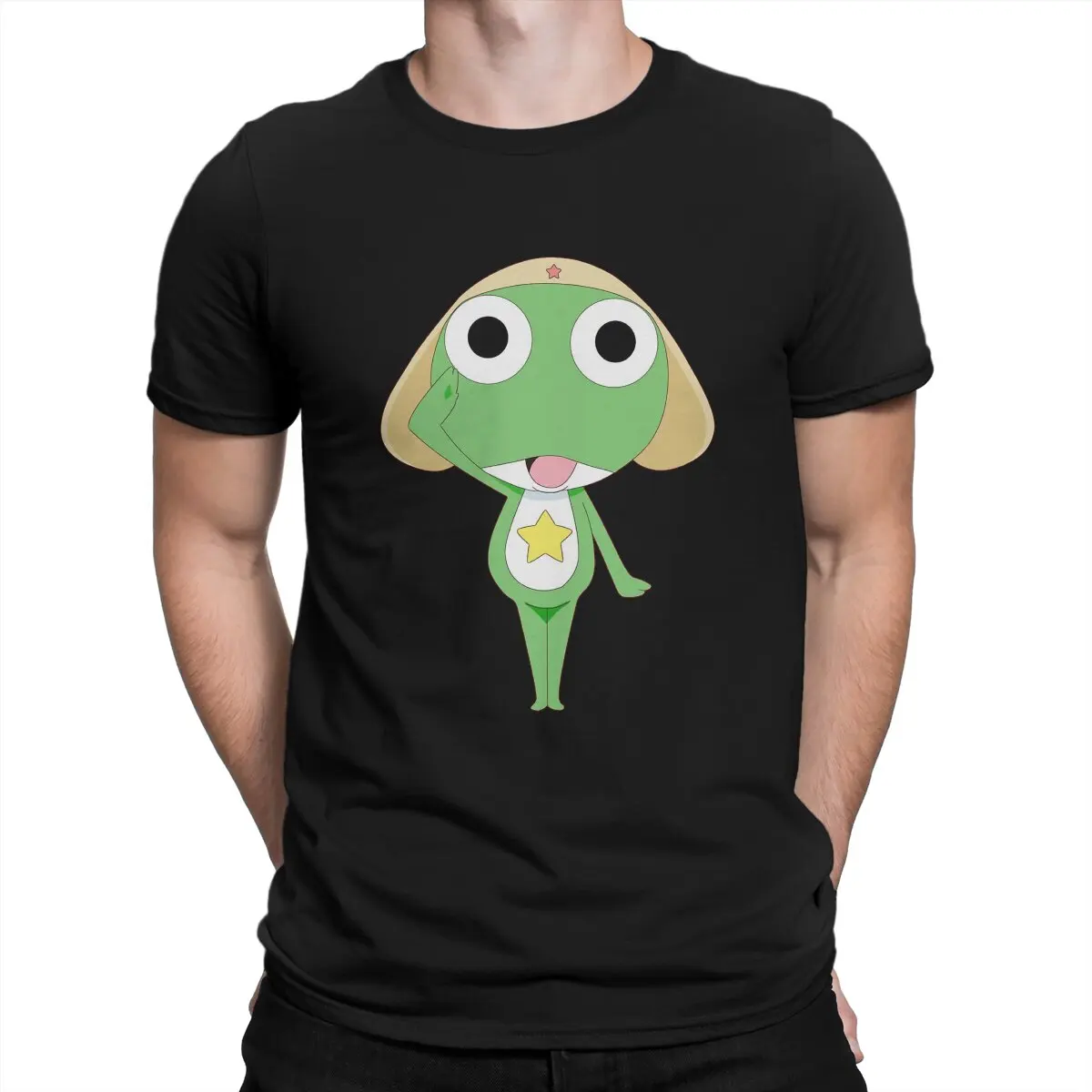 Maglietta da uomo per segnalazione maglietta Sgt Frog Keroro Gunso Cartoon Anime vestiti in puro cotone fantastica maglietta con stampa a maniche