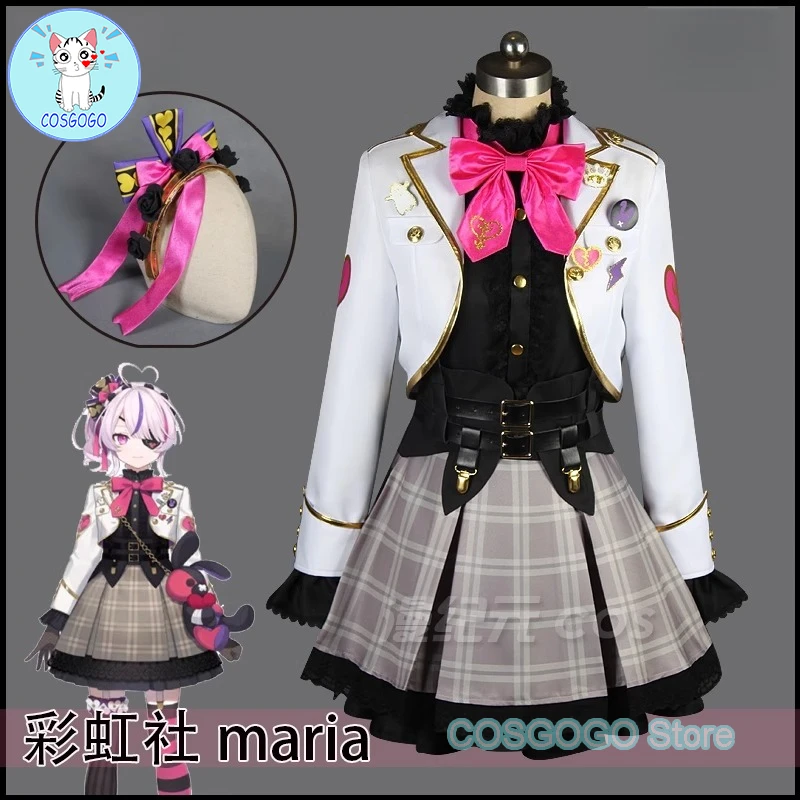 

COSGOGO Vtuber Nijisanji EN ILUNA Maria Marionette Cosplay Costume Halloween Sixth Women Outfits Anime Game Suits Wig Shoes