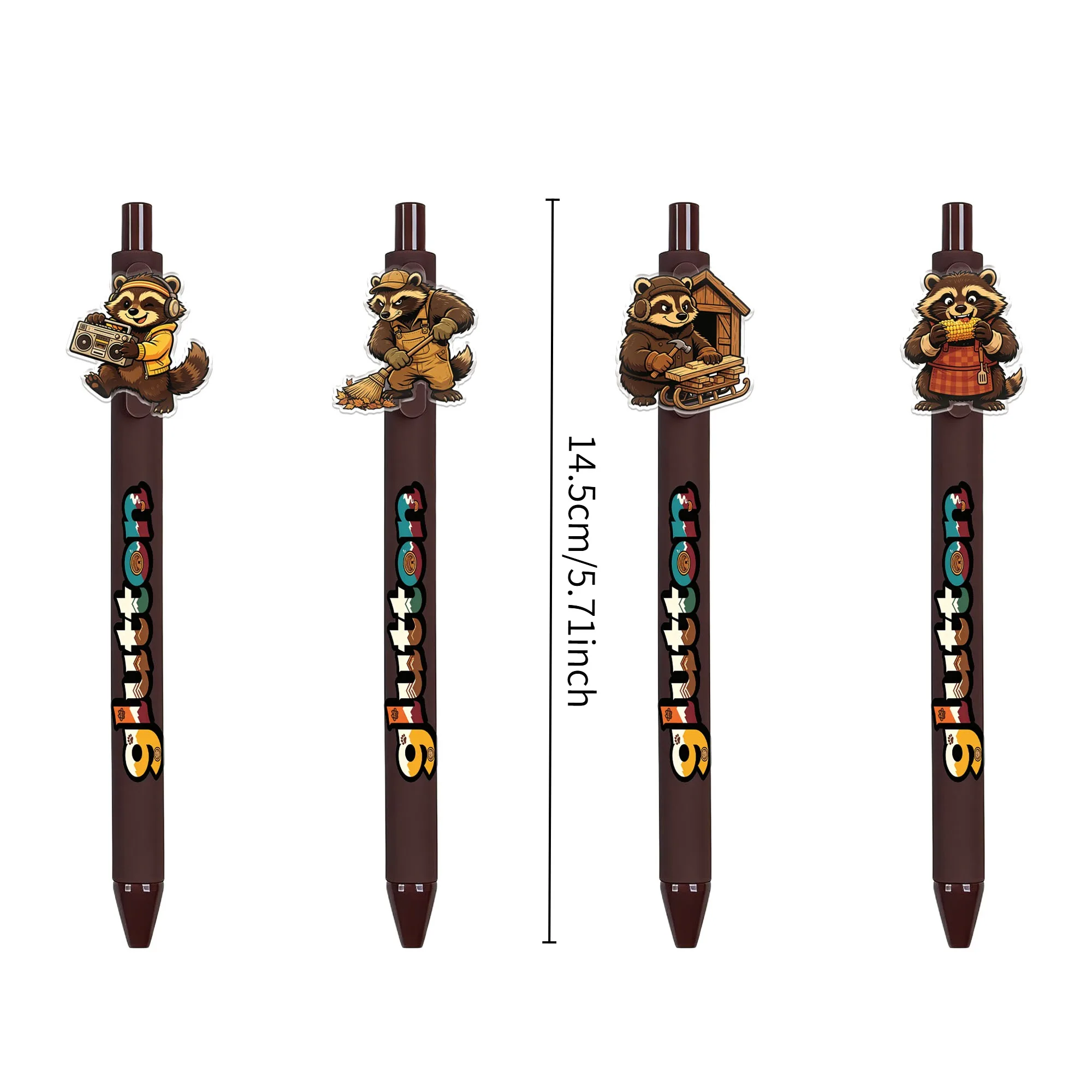15Pcs Wolverine Theme Acrylic Ballpoint Pens, Write Smoothly, Suitable for Office and Daily Use, Easy to Use, Random Patterns