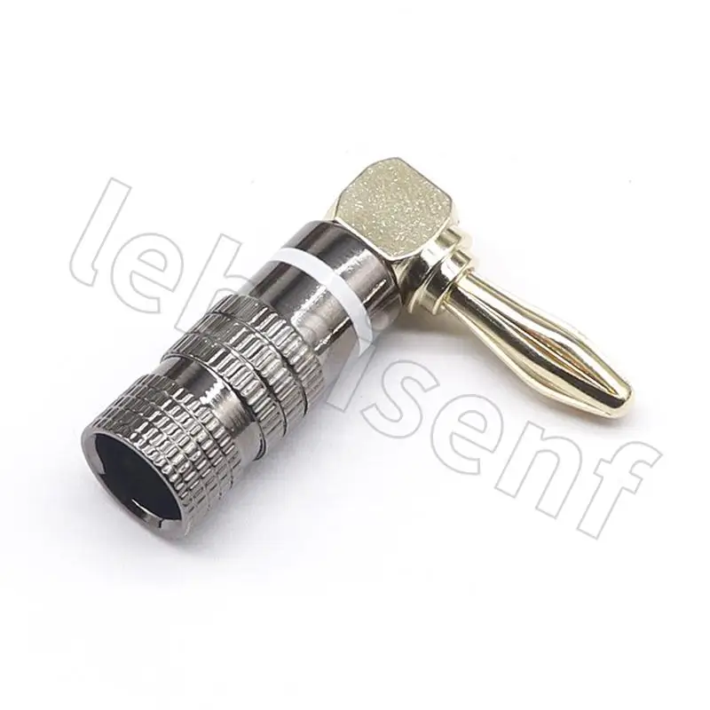 Banana Connector Right Angle 4mm Banana Plug For Video 24K Gold Plated Speaker Copper Adapter gun metal