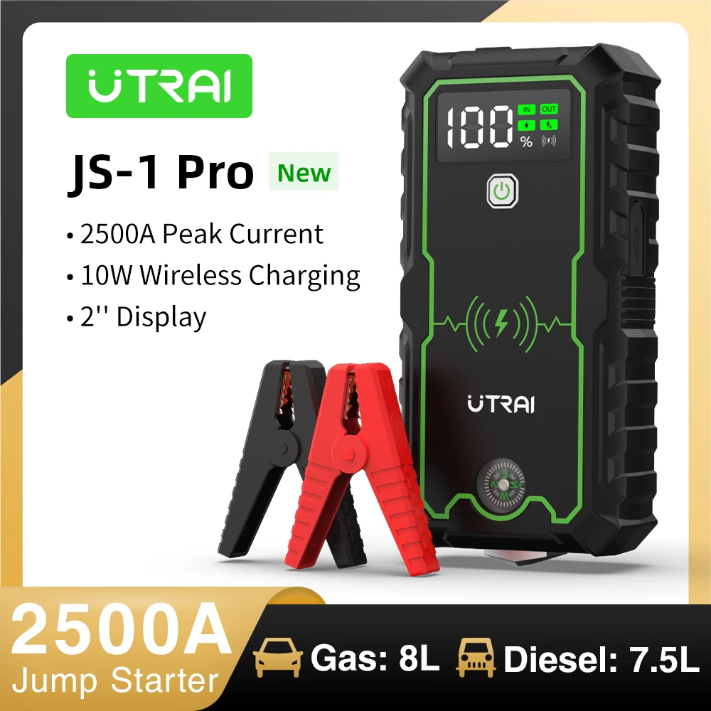 UTRAI Power Bank  2500A Jump Starter Portable Charger Car Booster 12V Auto Starting Device Emergency Car Battery Starter