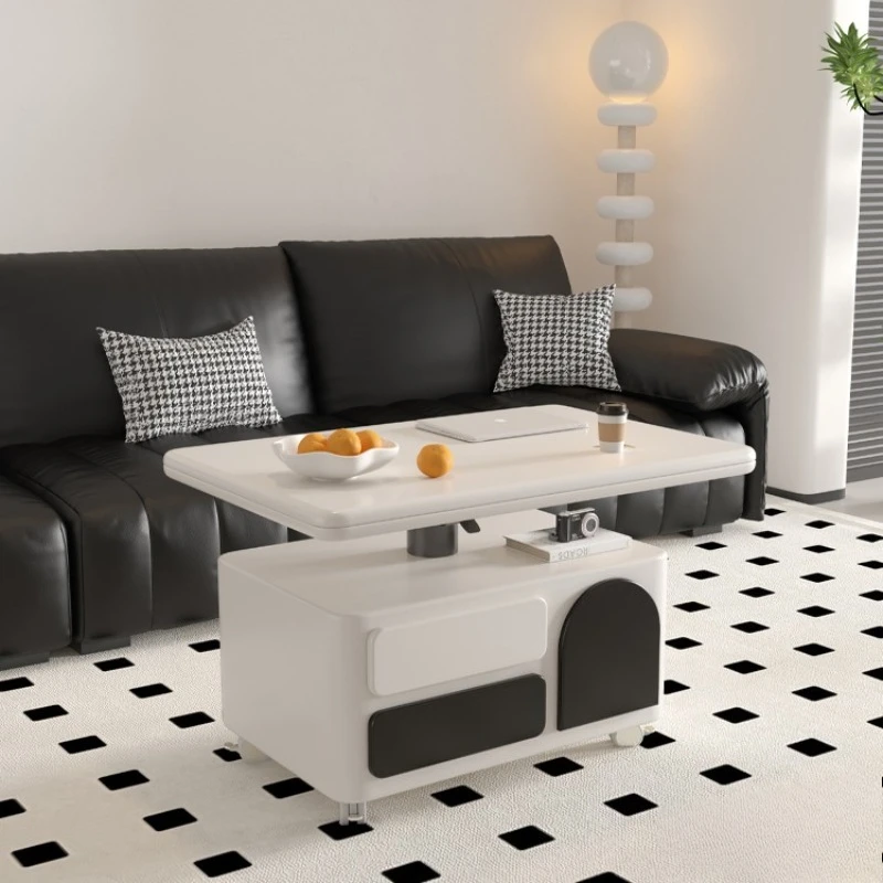 

offee table dining table dual-purpose integrated two-in-one liftable folding multifunctional trolley side table