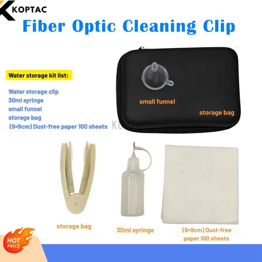 white New Concept Dust-Free Paper  Hand-Friendly Continuous Easy Operation Fiber Optic Cleaning Clip fiber wiping clip