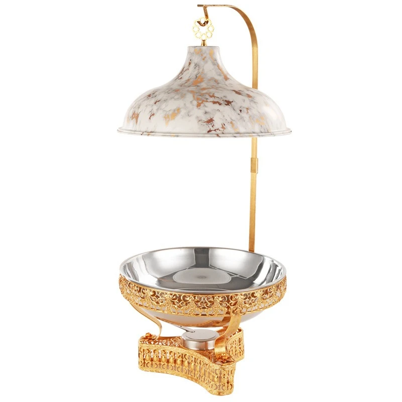 

Stainless steel buffet furnace European heating insulation hanging cover furnace insulation meal furnace food heating pot 8L