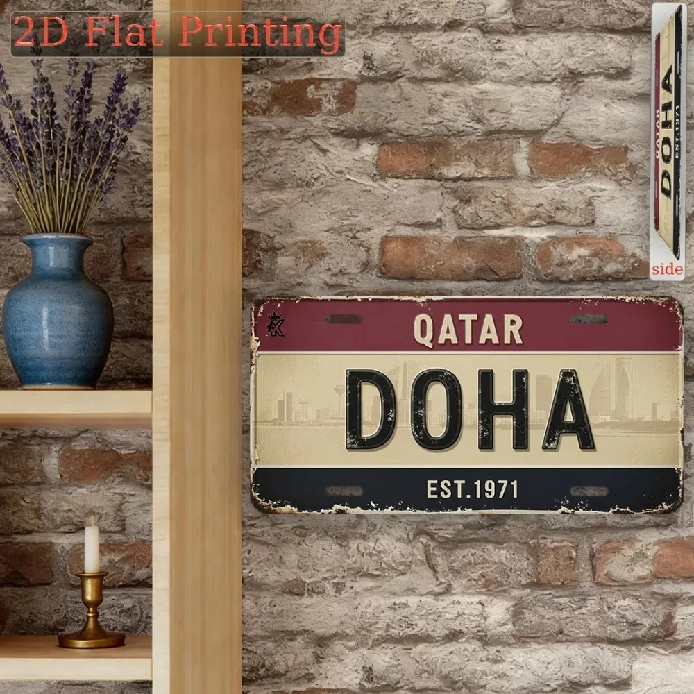 [2D Flat] 1pc Custom Doha Qatar Aluminum Sign 6