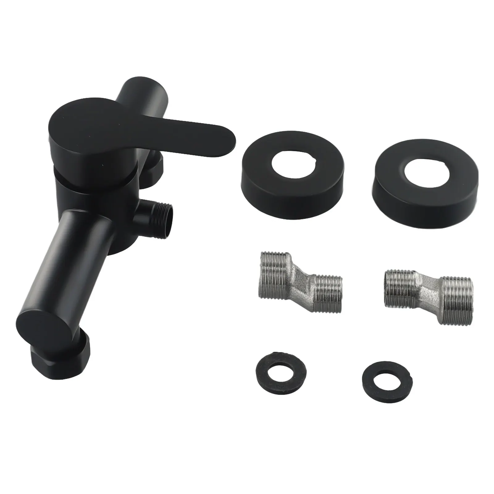 

Запчасти для смесителя для душа, 1 шт., нержавеющая сталь 304, черный G1/2 дюйма, регулятор горячей и холодной воды, настенный, высокое качество