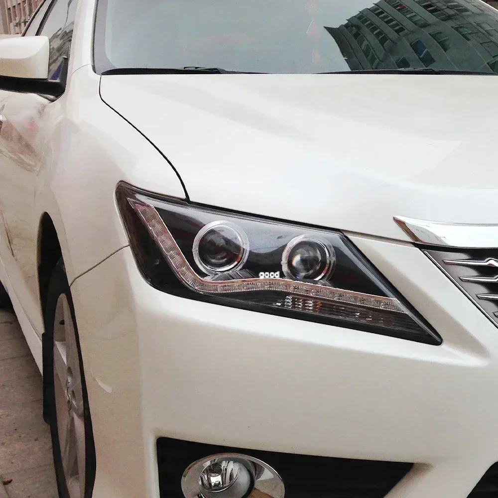 

Для Toyota Camry 7th 2012-2014 светодиодные передние фонари автомобиля в сборе, обновление в стиле демона, линза проектора, аксессуары для автомобильных фар