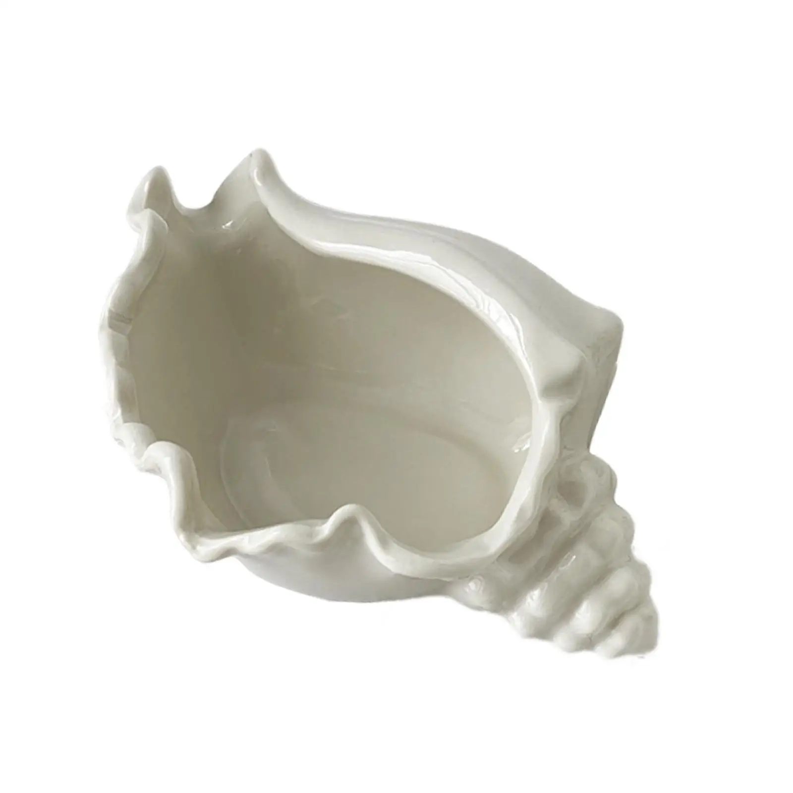 Conch Jewelry Dish Ceramic Entrance Key Bowl for Earrings Bracelets Bathroom