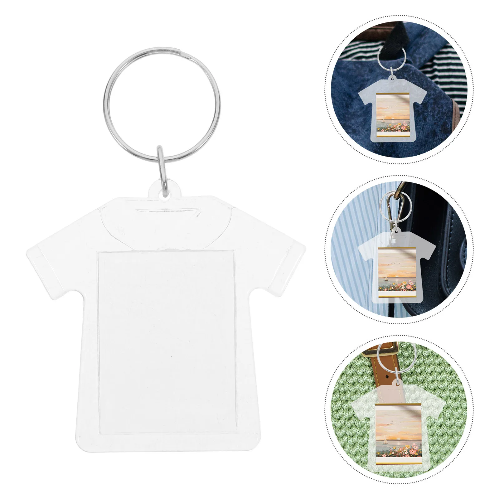 

100Pcs Clear Acrylic Picture Frame Keychains Blank Photo Holders for DIY Accessories Crafts Picture Keychain Photo Keychain